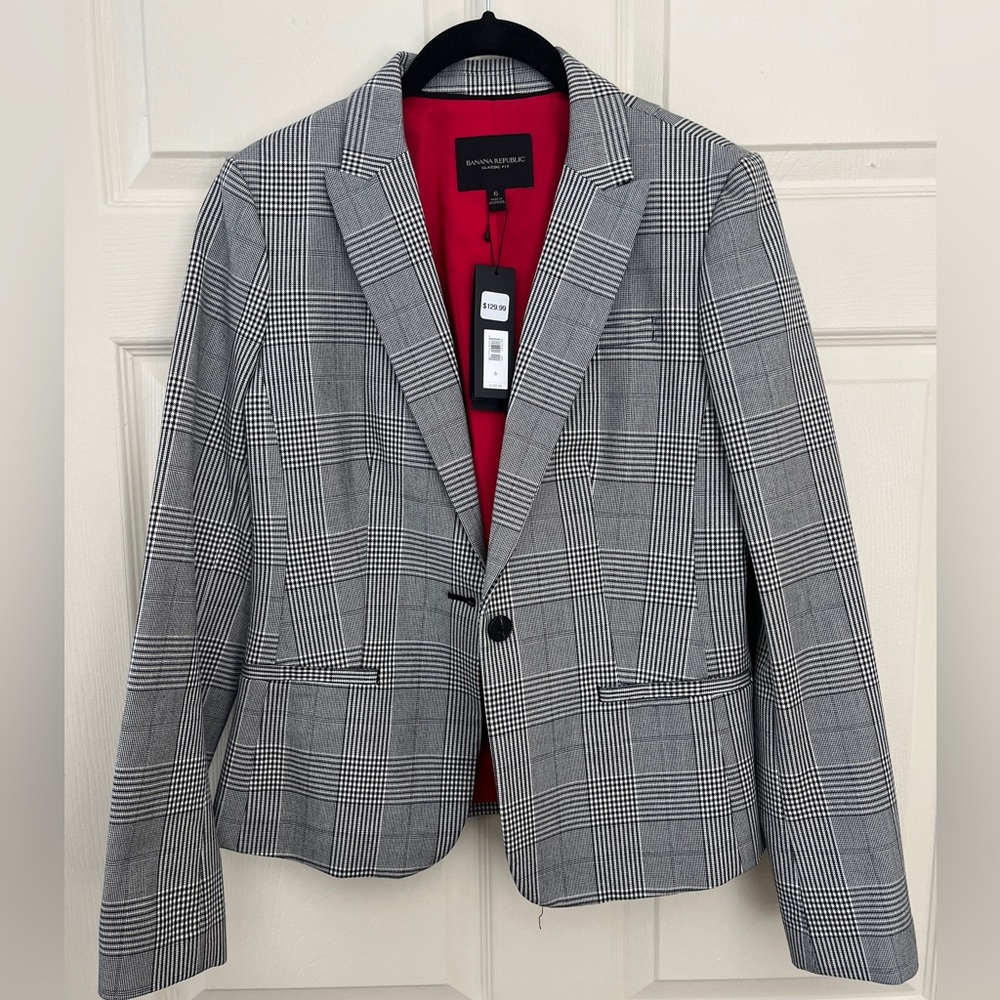 NWT Banana Republic Women’s Plaid Blazer